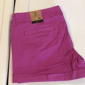 NWT AEO American Eagle Twill Midi Shorts 6
